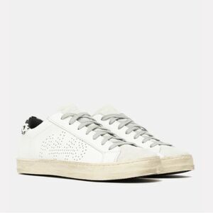 P448 John Low Top Distressed Lace Up Sneakers Size EU 37 US 6.5-7
